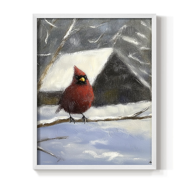 «Christmas Holiday Art» CDL XXVI, reproduction d'art encadrée - bois massif, H 30 po x l 24 po, Blanc