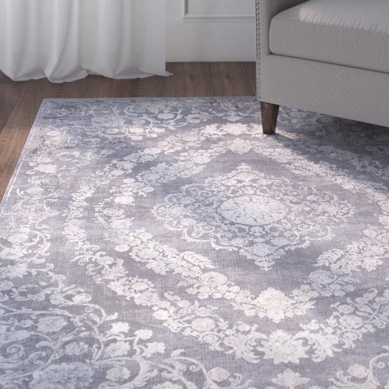 Korando Machine Woven Oriental Gray Area Rug, Rectangle 9'3" x 12'3"