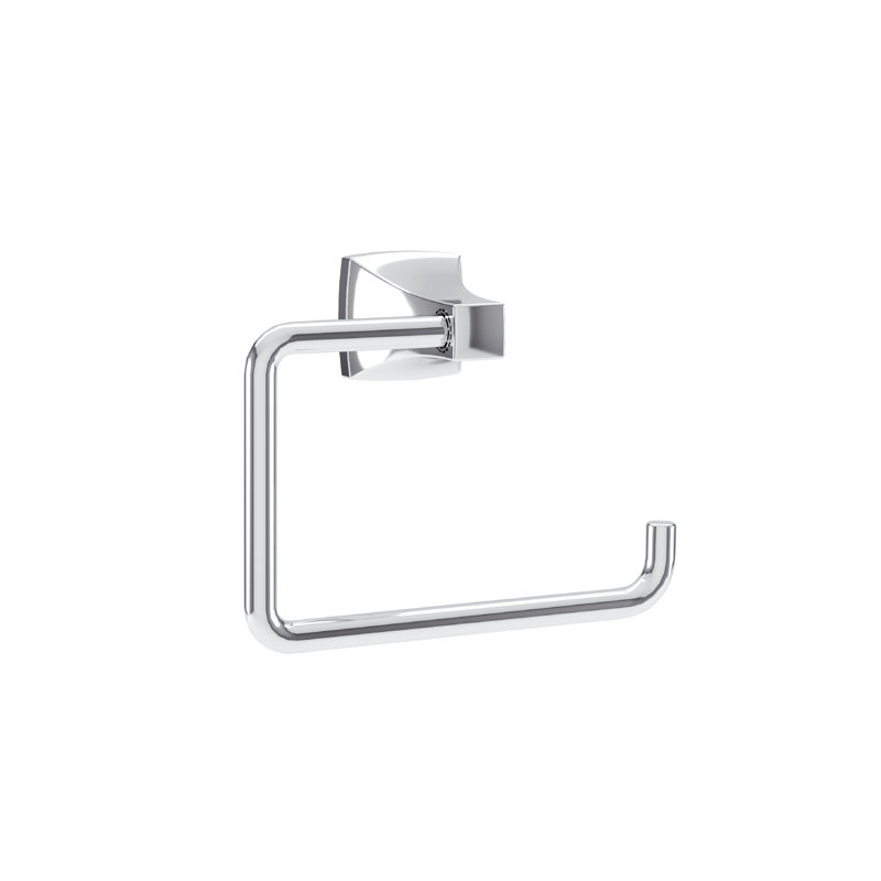 Oak Wall Mounted Bathroom Towel Ring, Polished Chrome