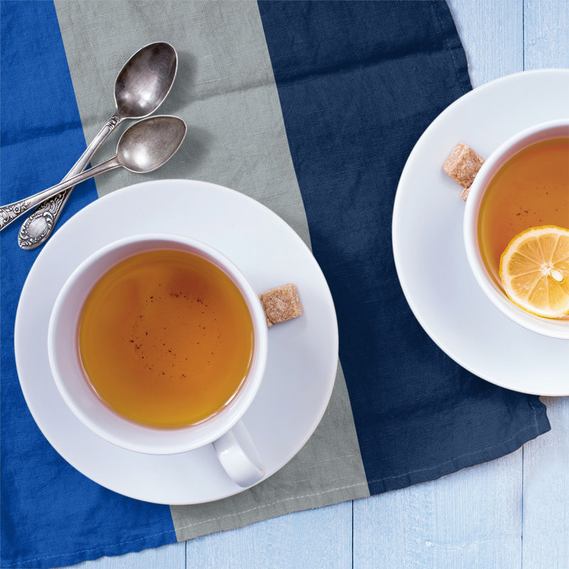 Anaheim Stripe Tea Towel Kitchen Towel, Cotton Twill, Royal Blue/Gray/Navy Blue
