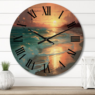 Horloge murale sable et bleu Caraïbes