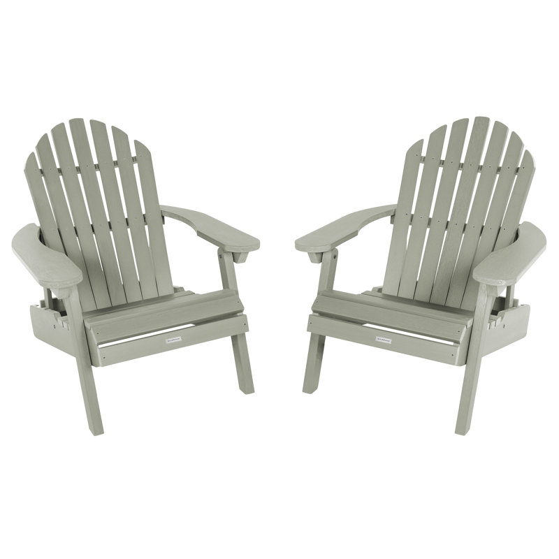 Anette Plastic/Resin Folding Adirondack Chair, Eucalyptus