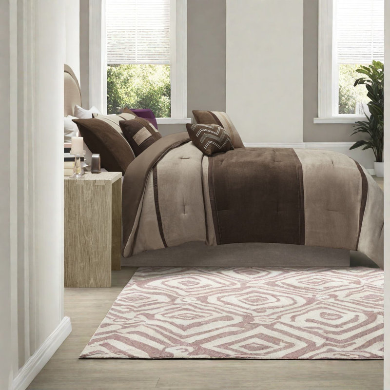 Piece Bedding Sets Cal King Polyester Rustic Colorblock For Home