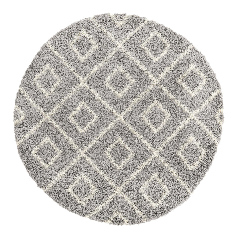 Azbill Geometric Indoor Rug, Round 5'3"
