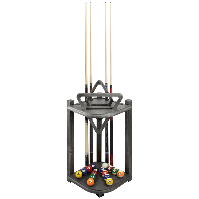 Corner Pool Cue Floor Rack, Silver Mist