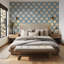 Deco Lily Large - papier peint bleu côtier
