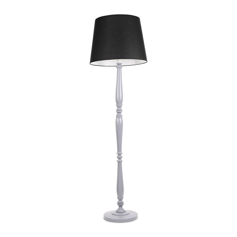 Arialdo 156cm Traditional Floor Lamp, Matte Grey, Black