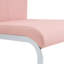 Ensemble de 2 chaises de salle à manger en polyuréthane rose avec pieds en métal argentés incurvés - Chaises à dossier minimalistes modernes pour les salles à manger à domicile.-120635121