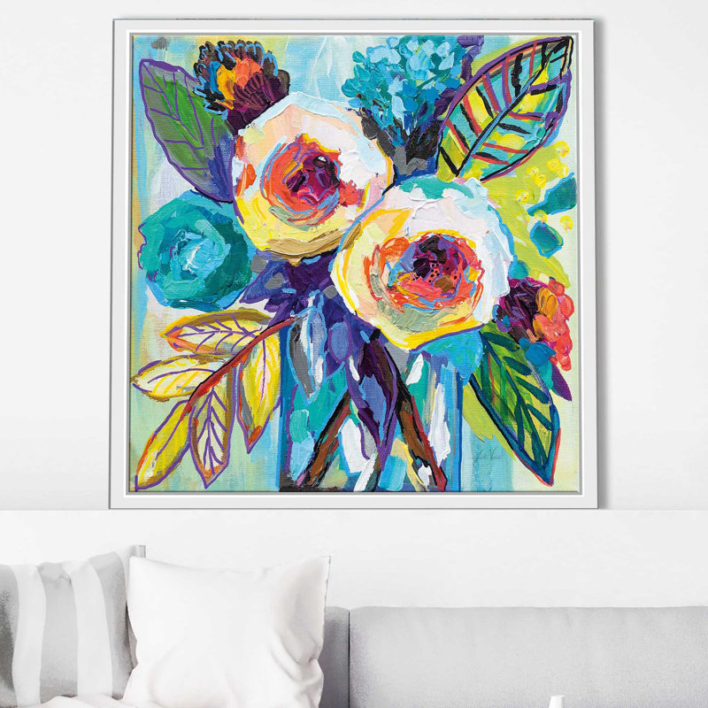Bahamas Morning - Peinture, H 21,5 po x l 21,5 po x P 2 po, Cadre flottant blanc