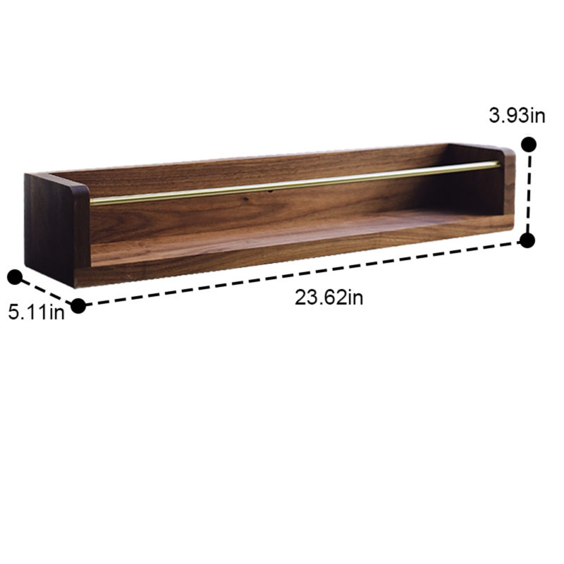 Vintage Solid Wood Wall Hanger, 3.93" H x 23.62" W x 5.11" D
