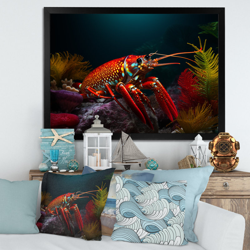«Modern Modern Colorful Raimboo Mantis» sur toile imprimée, Cadre photo noir, H 34 po x l 44 po x P 1,5 po