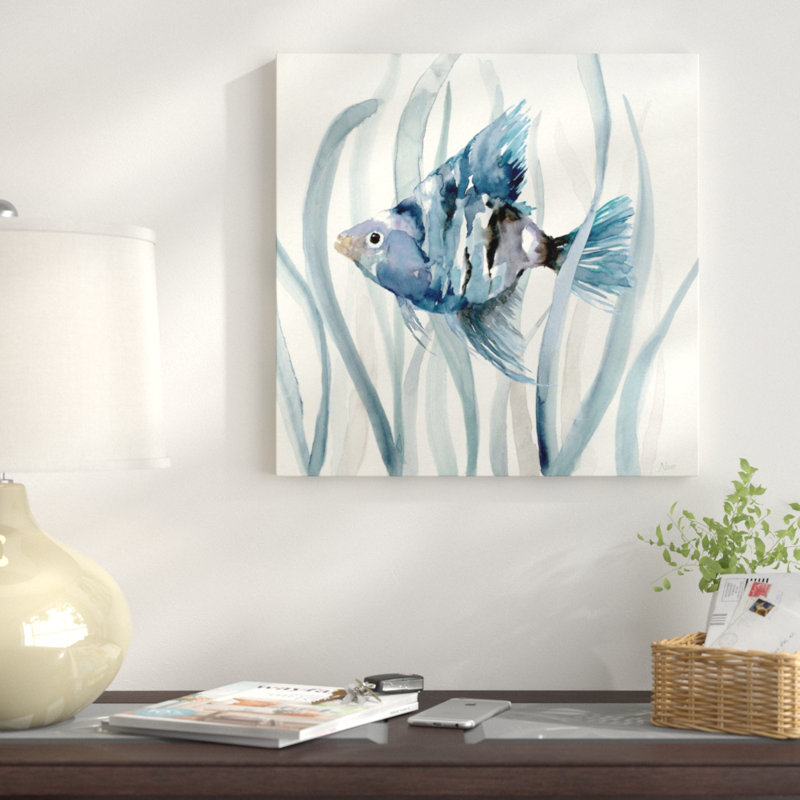 «Fish in Seagrass II», reproduction sur toile, H 37 po x l 37 po x P 1,5 po, Toile tendue, Pas de tapis