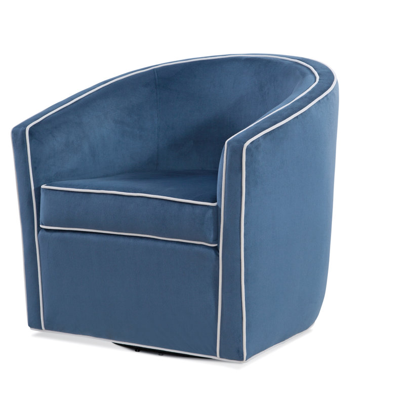 Kendall  Swivel Chair, Blue Velvet