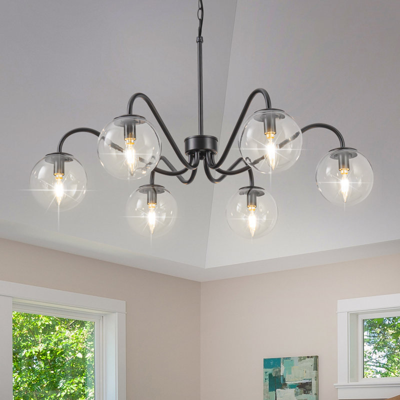 Lustre à 6 lumières à intensité variable pour salle à manger Jeden