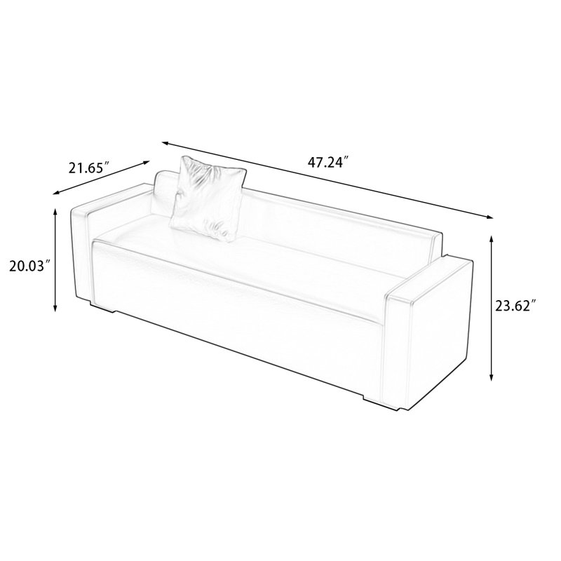 Banc rembourré beige, H 23,62 po x l 47,24 po x P 21,65 po, Café noir