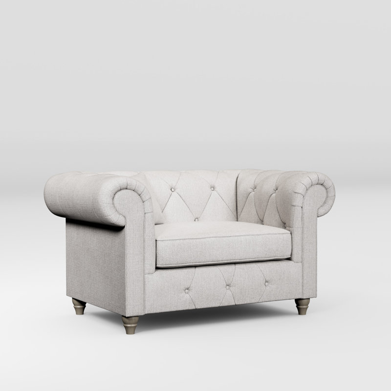 Ellrich Upholstered Chair And A Half, Washed Oak, Ash