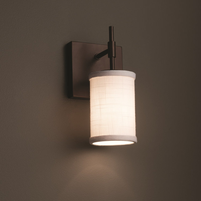 Geoffroy Armed Sconce, Matte Black, White