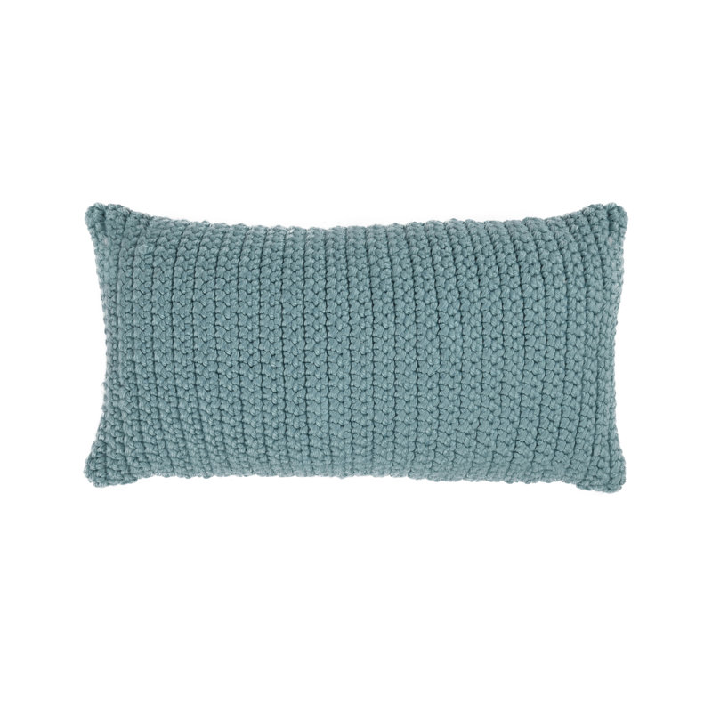 Prism Polyester Indoor/Outdoor Pillow Cover & Insert, 14"H x 26"W, Pool Blue, Rectangular