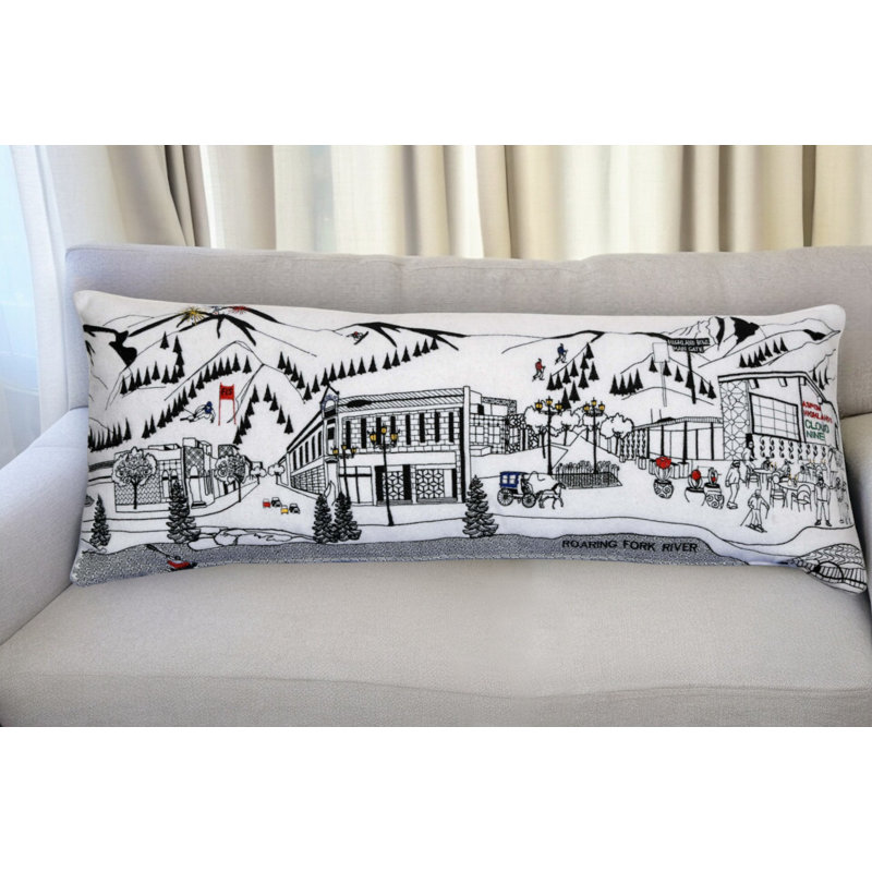 Coussin lombaire 35 "Aspen Daylight Skyline, Blanc