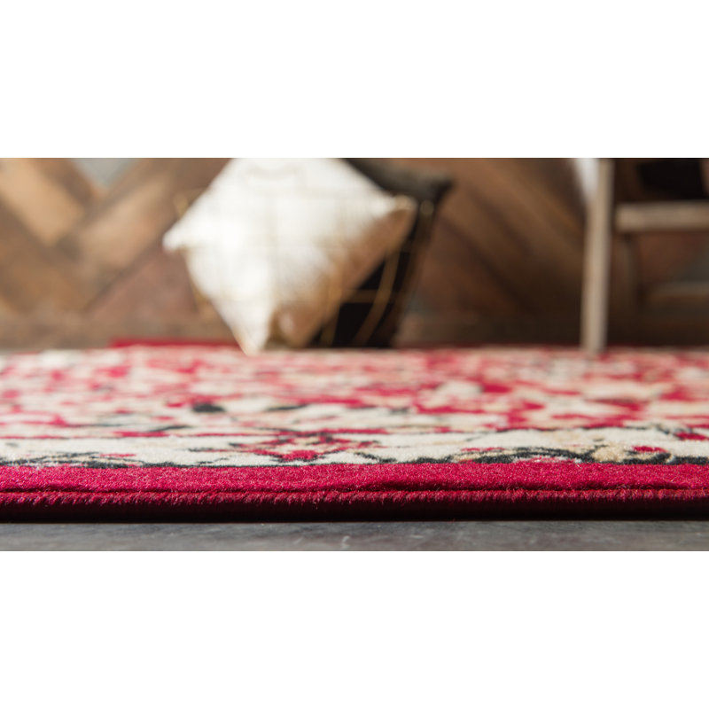 Tapis rouge tissé à la machine Britannia, Rectangle 6 pi 1 po x 9 pi