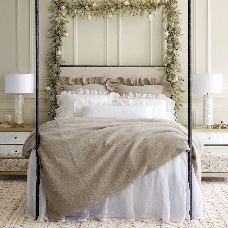 Stone Washed Linen Duvet Cover, King Duvet Cover, Tan