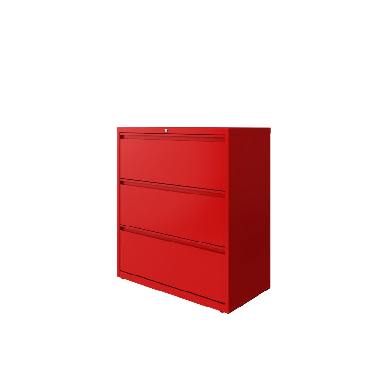Classeur latéral 3 tiroirs, Rouge