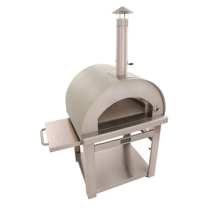 Outdoor Wood-Fired Pizza Oven, Silver 