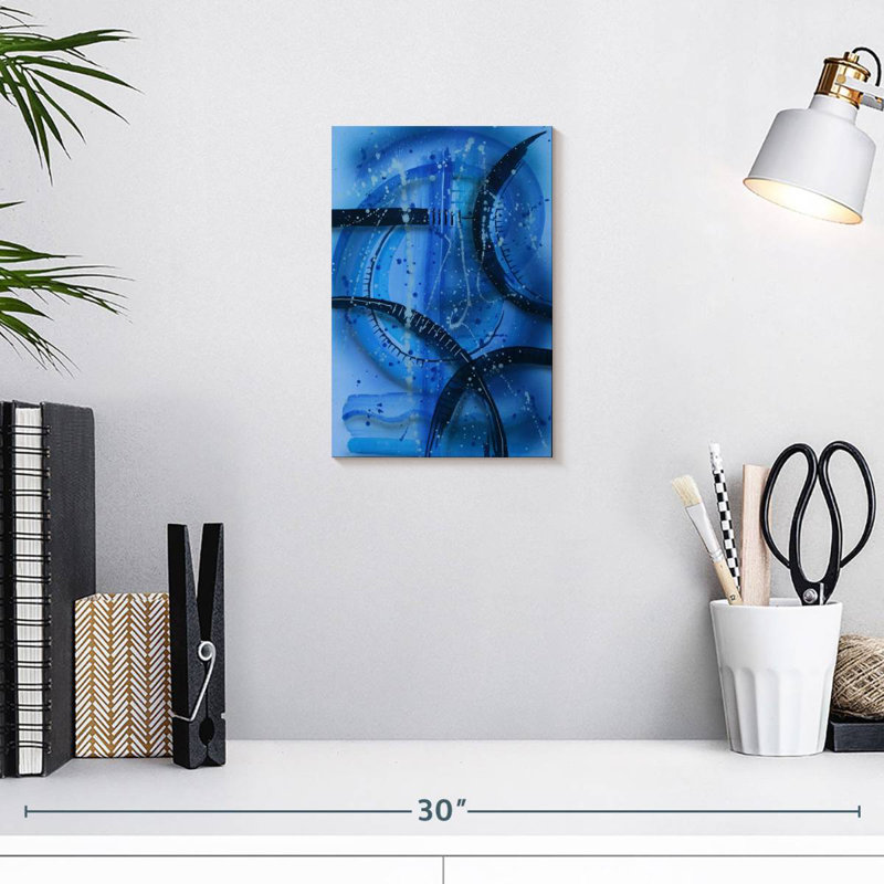 Avery Abstract Blue Tech, 12" H x 8" W