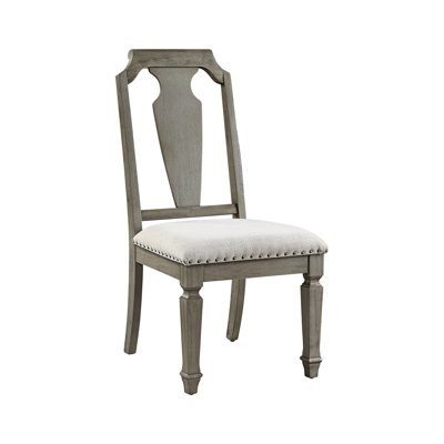 Chaise d'appoint 2 pièces en lin beige et chêne patiné - sans accoudoirs, rembourrée de mousse de densité D22, fabriquée en bois épais de 3 po, rembourrée, capacité de poids de 220 lb, assise de 20 po de largeur, structure de coussin de densité 