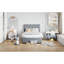 Lit plateforme simple tapissier simple avec option de rangement pratique, rangement hydraulique spacieux et moderne gris