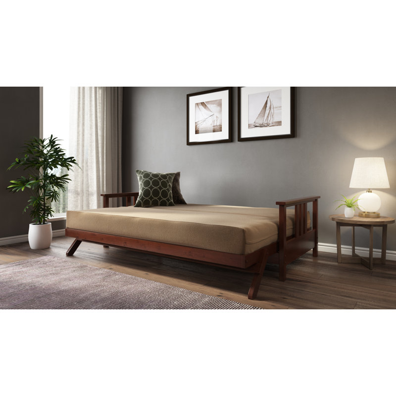 Denali Futon Frame, Warm Cherry, 37'' H x 85.25'' W x 42'' D