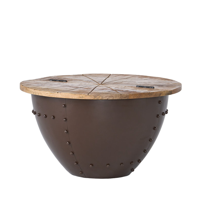 WOODEN & IRON COFFEE TABLE
