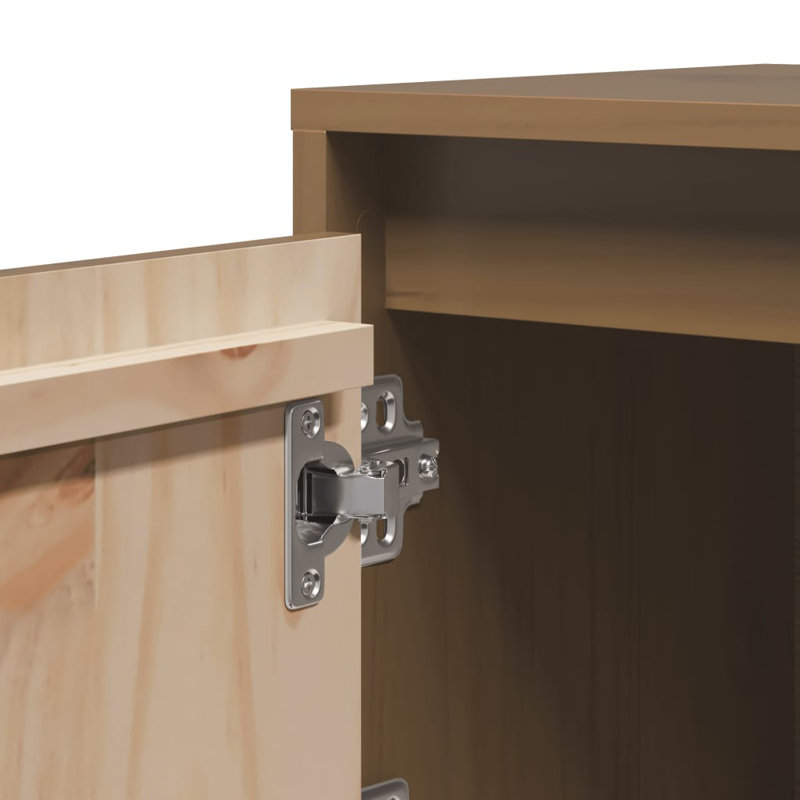 Leunne Solid Wood Bedside Table, Brown