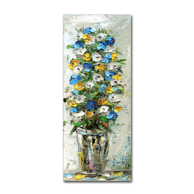 Printemps des fleurs dans un vase 2, reproduction d'art sur toile tendue, H 19 po x l 8 po x P 2 po