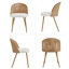 Ensemble de 4 chaises de salle à manger bohèmes en osier avec coussins moelleux-608349919