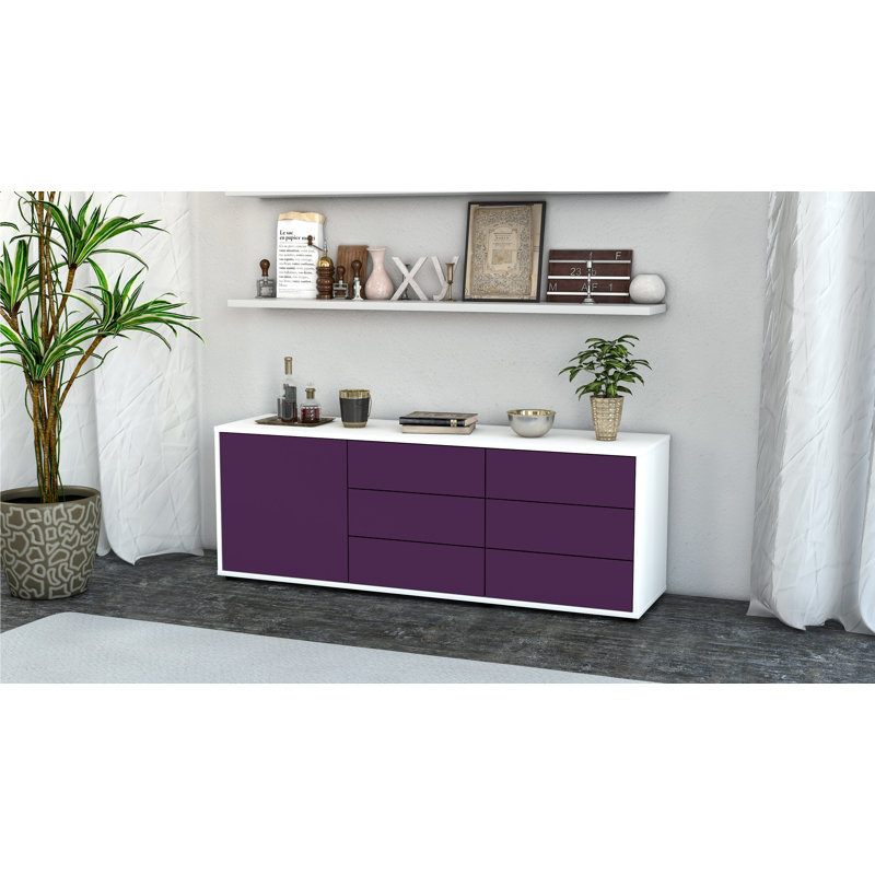 Wyant Unfinished TV Stand for TVs up to 60", Purple / Matte White