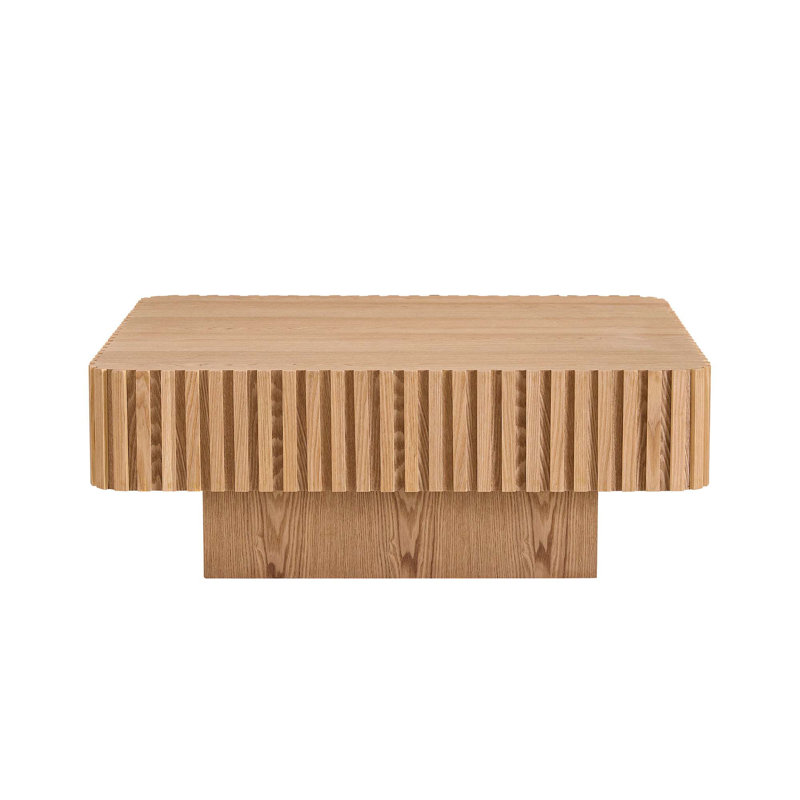 Table basse carrée 35,43 pouces Handcraft Modern, Frêne naturel
