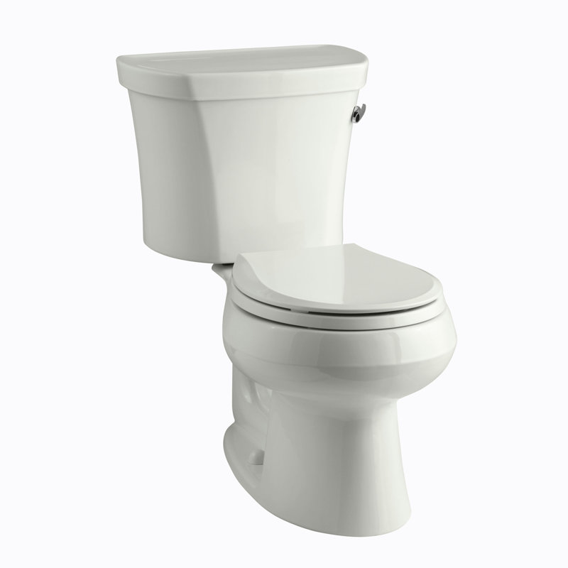 Wellworth 1.28 GPF Water Efficient Round Two-Piece toilet (Seat Not Included), Dune, Left-Hand