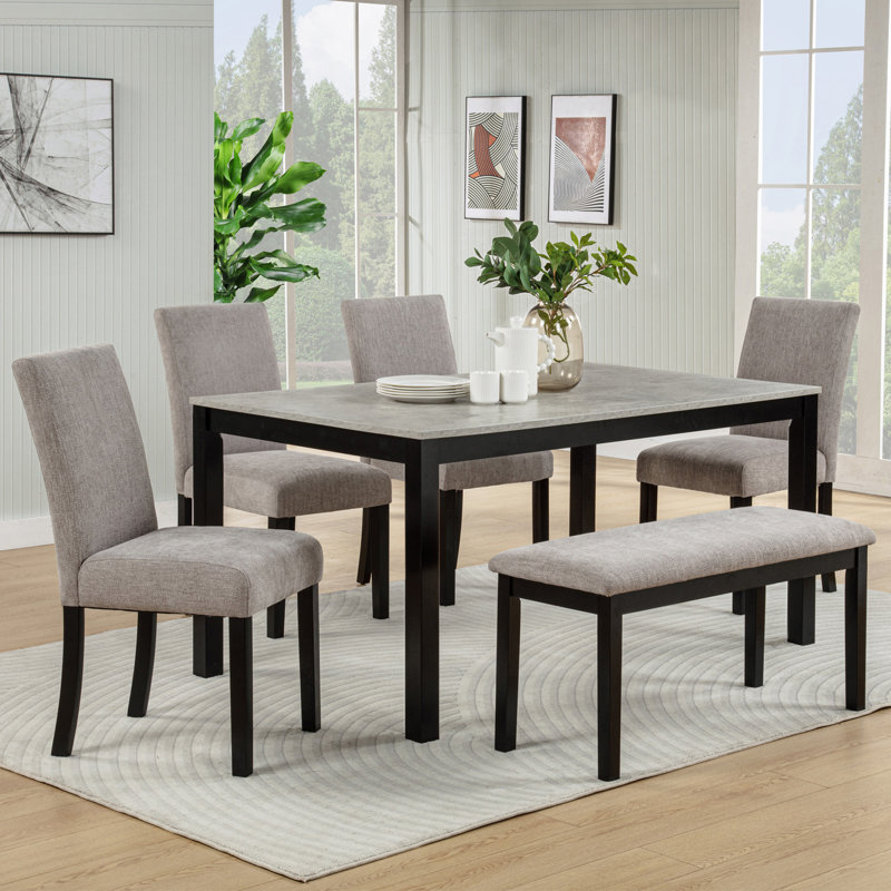 6-Piece Dining Table Set With Bench