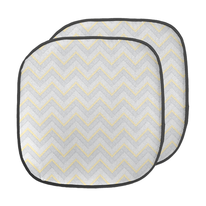 Outdoor 1.38'' Dining Chair Seat Cushion, Yellow/Orange/Cream