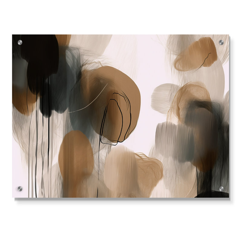 Peinture de formes abstraites II - Art abstrait peinture acrylique sur toile, H 24 po x l 32 po