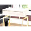 Table d'appoint contemporaine avec aspect marbre et base en métal doré, polyvalente et élégante pour tout espace.