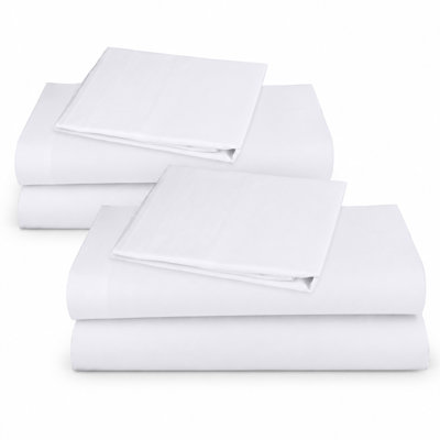 California Design Den Pack Of 2 Super Soft Sheet Sets - 100% Cotton, Lightweight, Velvety-soft Matte Finish, Breathable In White
