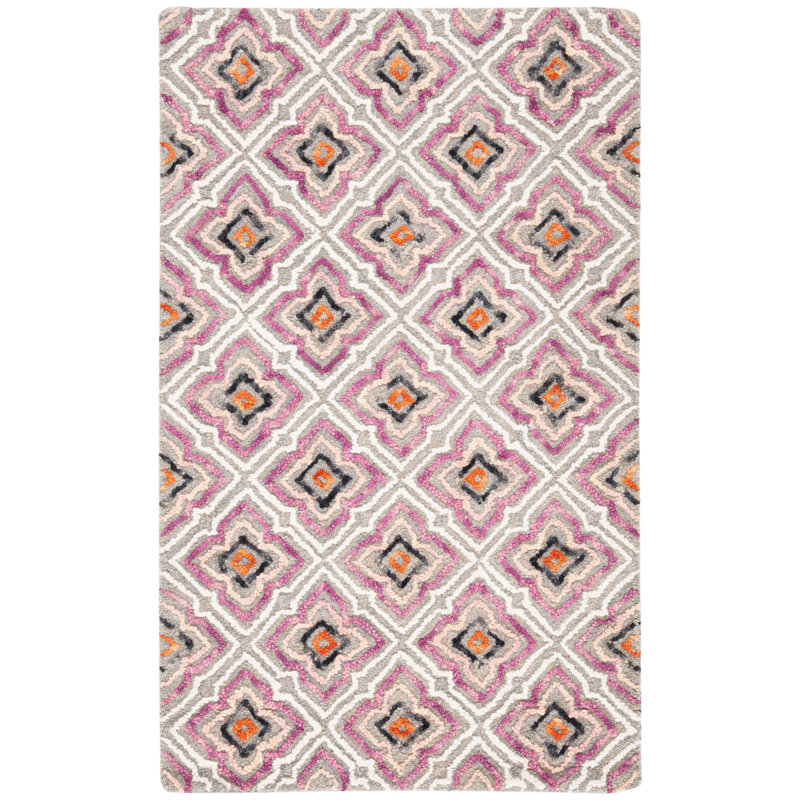 Tapis turquoise / ivoire Rubalcava, Rectangulaire 3 pi x 5 pi