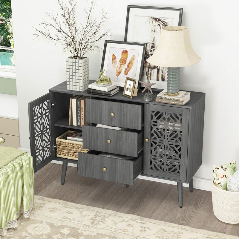 Buffet rétro sculpté avec rangement