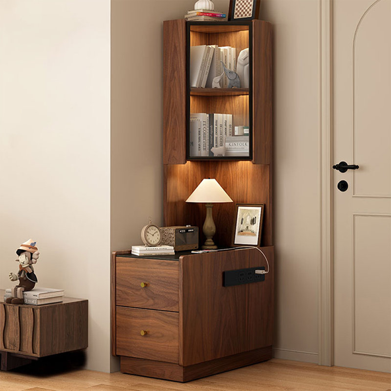 Bibliothèque standard en noyer manufacturé moderne, (5 tablettes) H 64,96 po x l 23,62 po x P 15,75 po