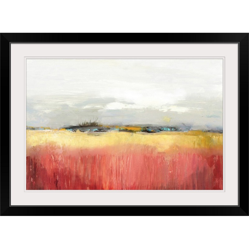 Peaceful Landscape " Yellow Landscape " by PI Studio, 20" H x 26" W x 1" D, Black Frame