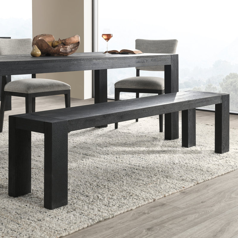 Banc en bois Block, Noir