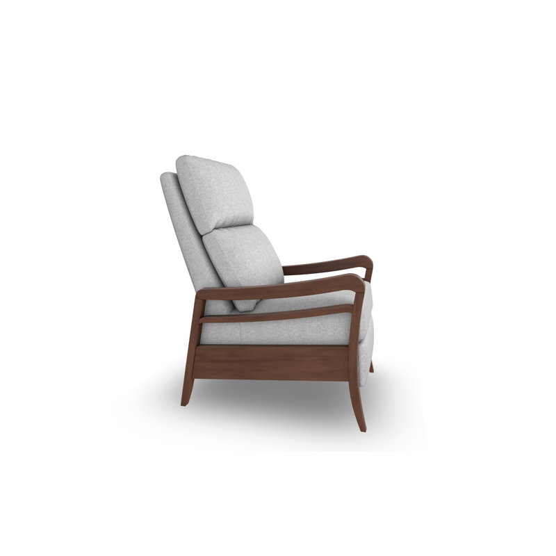 Modern High Leg Recliner, Dark Walnut, Pine