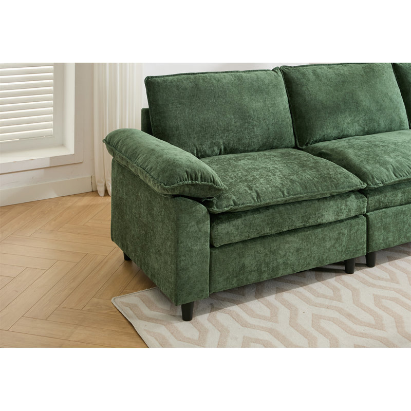 Sofa, Green Linen